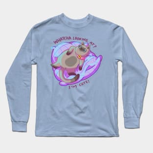 Cute Fat Cat - Whatcha Looking At / I’m cute Long Sleeve T-Shirt